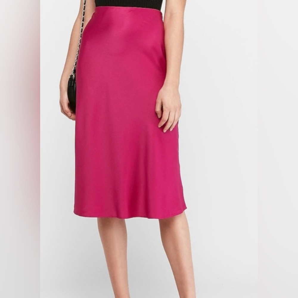 Express satin midi skirt